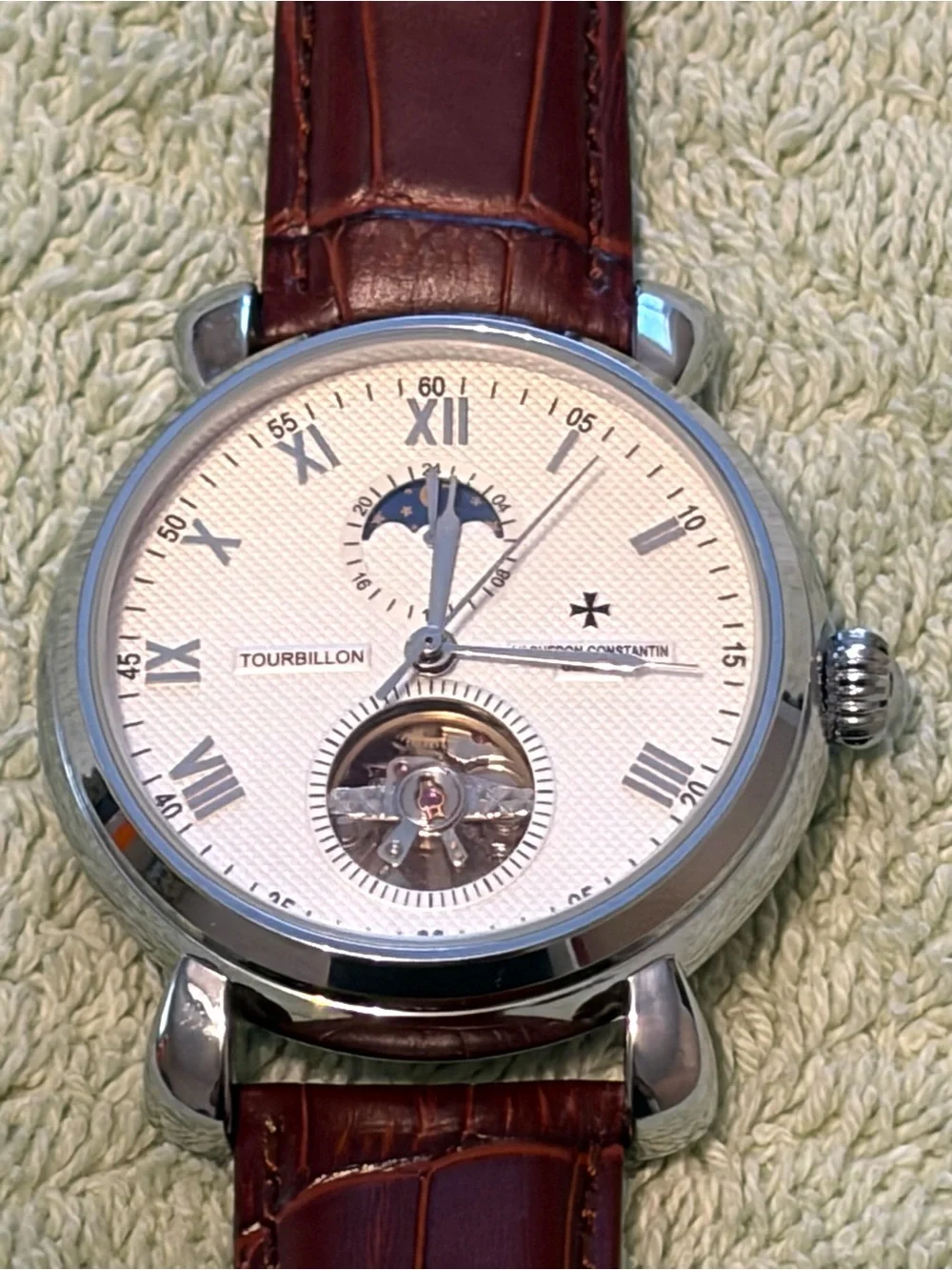 Custom Handmade Mechanical Watch + 6-Slot Wooden Display Case Bundle
